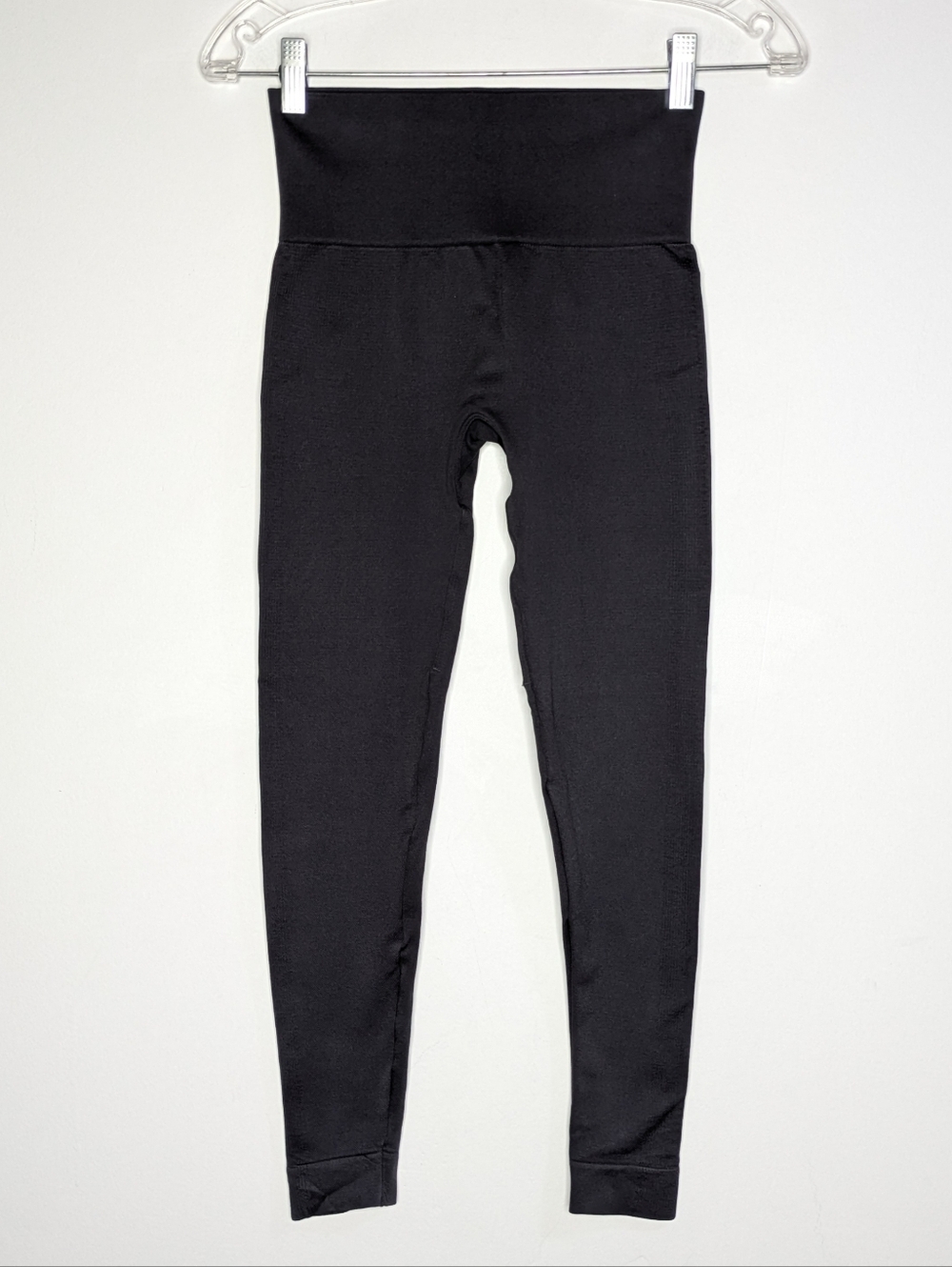 Set Active Black Pull On Athletic Exercise Workout Gym Leggings S
